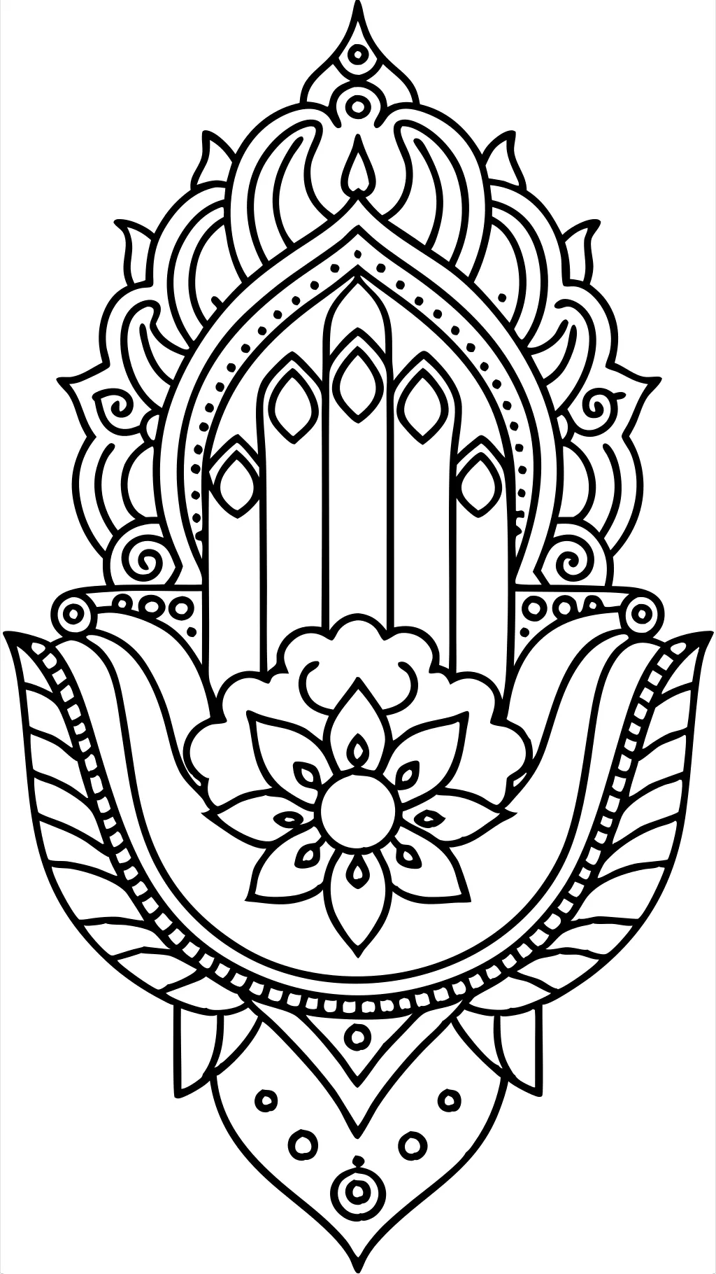 coloring page of a hand